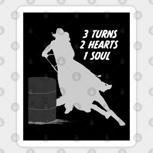 Barrel Racing - 3 Turns 2 Hearts 1 Soul Magnet by Kudostees